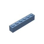 Brick 1 x 6 #3009 - 135-Sand Blue