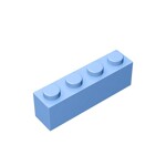 Brick 1 x 4 #3010 - 212-Bright Light Blue