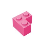 Brick Corner 1 x 2 x 2 #2357 - 221-Dark Pink