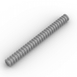 Hose, Ribbed 7mm D. 9L #78c09 - 315-Flat Silver