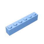 Brick 1 x 6 #3009 - 212-Bright Light Blue