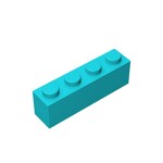 Brick 1 x 4 #3010 - 322-Medium Azure