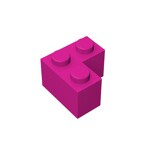 Brick Corner 1 x 2 x 2 #2357 - 124-Magenta