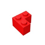 Brick Corner 1 x 2 x 2 #2357 - 21-Red