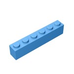 Brick 1 x 6 #3009 - 102-Medium Blue