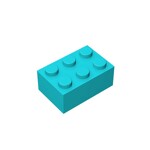 Brick 2 x 3 #3002 - 322-Medium Azure