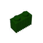 Brick Special 1 x 2 with Grill #2877 - 141-Dark Green