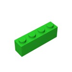 Brick 1 x 4 #3010 - 37-Bright Green