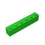 Brick 1 x 6 #3009 - 37-Bright Green