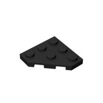 Wedge Plate 3 x 3 Cut Corner #2450 - 26-Black