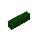 Brick 1 x 4 #3010 - 141-Dark Green