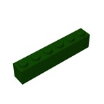 Brick 1 x 6 #3009 - 141-Dark Green