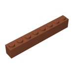 Brick 1 x 8 #3008 - 38-Dark Orange