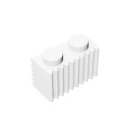 Brick Special 1 x 2 with Grill #2877 - 1-White