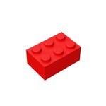 Brick 2 x 3 #3002 - 21-Red
