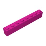 Brick 1 x 8 #3008 - 124-Magenta