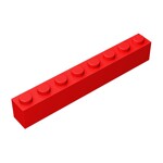 Brick 1 x 8 #3008 - 21-Red