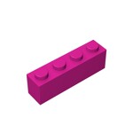Brick 1 x 4 #3010 - 124-Magenta