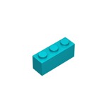 Brick 1 x 3 #3622 - 107-Dark Turquoise