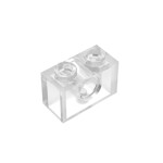 Technic Brick 1 x 2 [1 Hole] #3700 - 40-Trans-Clear