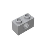 Technic Brick 1 x 2 [1 Hole] #3700 - 194-Light Bluish Gray