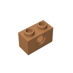 Technic Brick 1 x 2 [1 Hole] #3700 - 312-Medium Dark Flesh