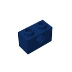 Technic Brick 1 x 2 [1 Hole] #3700 - 140-Dark Blue