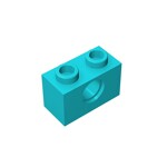 Technic Brick 1 x 2 [1 Hole] #3700 - 322-Medium Azure