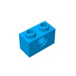 Technic Brick 1 x 2 [1 Hole] #3700 - 321-Dark Azure