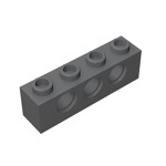 Technic Brick 1 x 4 [3 Holes] #3701 - 199-Dark Bluish Gray