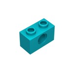 Technic Brick 1 x 2 [1 Hole] #3700 - 107-Dark Turquoise