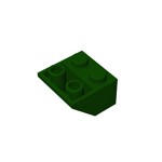 Slope Inverted 45 2 x 2 - Ovoid Bottom Pin, Bar-sized Stud Holes #3660 - 141-Dark Green