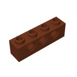 Technic Brick 1 x 4 [3 Holes] #3701 - 192-Reddish Brown