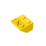 Slope Inverted 45 2 x 2 - Ovoid Bottom Pin, Bar-sized Stud Holes #3660 - 24-Yellow