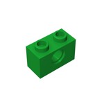 Technic Brick 1 x 2 [1 Hole] #3700 - 28-Green