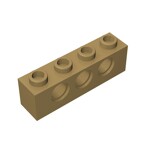 Technic Brick 1 x 4 [3 Holes] #3701 - 138-Dark Tan