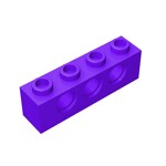 Technic Brick 1 x 4 [3 Holes] #3701 - 268-Dark Purple