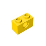 Technic Brick 1 x 2 [1 Hole] #3700 - 24-Yellow