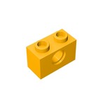 Technic Brick 1 x 2 [1 Hole] #3700 - 191-Bright Light Orange