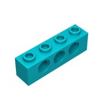 Technic Brick 1 x 4 [3 Holes] #3701 - 107-Dark Turquoise