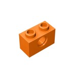 Technic Brick 1 x 2 [1 Hole] #3700 - 106-Orange