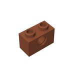 Technic Brick 1 x 2 [1 Hole] #3700 - 38-Dark Orange