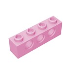 Technic Brick 1 x 4 [3 Holes] #3701 - 222-Bright Pink