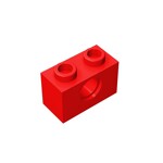 Technic Brick 1 x 2 [1 Hole] #3700 - 21-Red