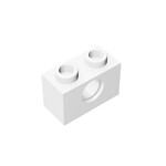 Technic Brick 1 x 2 [1 Hole] #3700 - 1-White