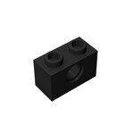 Technic Brick 1 x 2 [1 Hole] #3700 - 26-Black