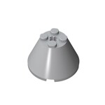 Cone 4 x 4 x 2 with Axle Hole [Plain] #3943b - 194-Light Bluish Gray