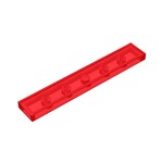 Tile 1 x 6 with Groove #6636 - 41-Trans-Red