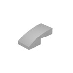 Slope Curved 2 x 1 No Studs [1/2 Bow] #11477 - 309-Plated Silver