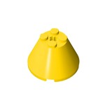 Cone 4 x 4 x 2 with Axle Hole [Plain] #3943b - 24-Yellow